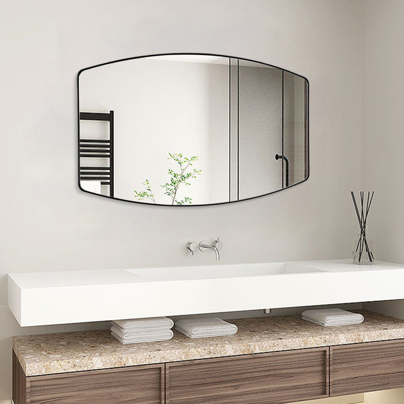 Metal Hourglass Mirror, Black