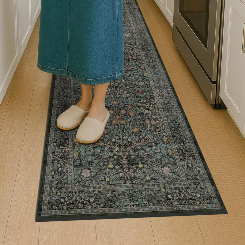 Tapis de couloir de cuisine lavable antidérapant, Tapis de couloir 2 pi 6 po x 10 pi
