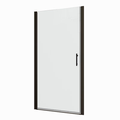 Matted Black Shower Door With Universal Pivot - 1/4" Tempered Glass, 1 3/8" Adjustable, Excellent Leak Function, Easy Installation In 36000 Times Function Check, Leak-, To Install