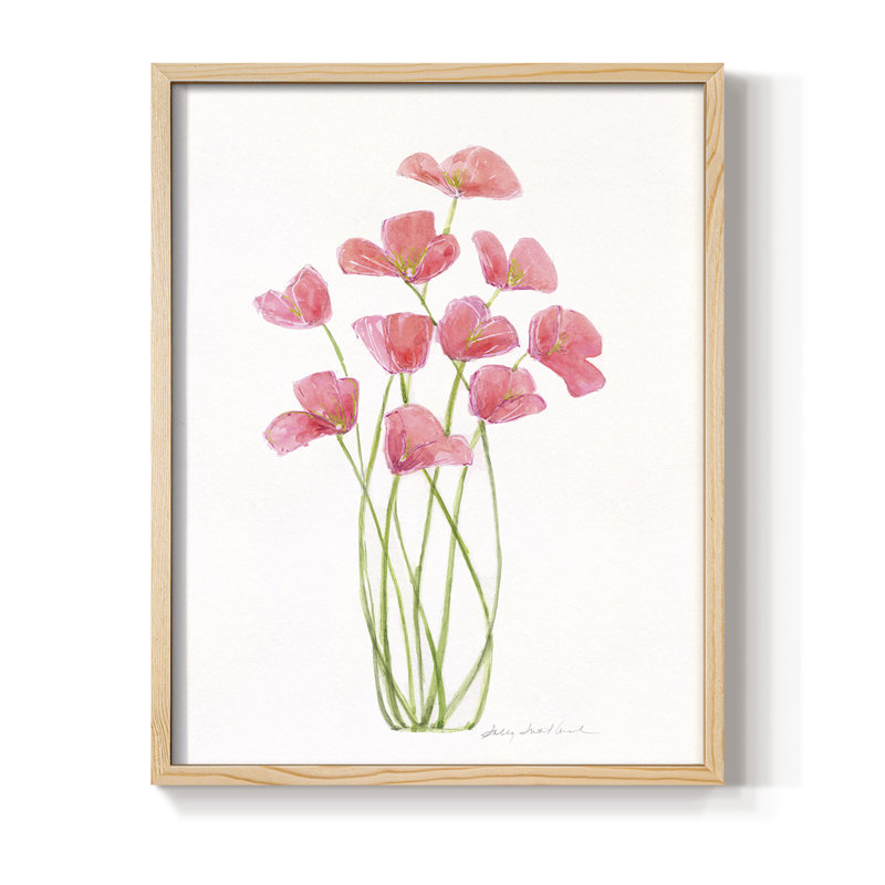 «Intertwined Bouquet I», reproduction encadrée - bois massif, Naturel, H 11 po x l 9 po