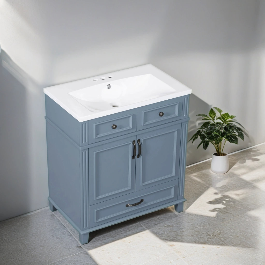 Winston Porter Regelindis 30.02'' Single Bathroom Vanity with Resin Top ...