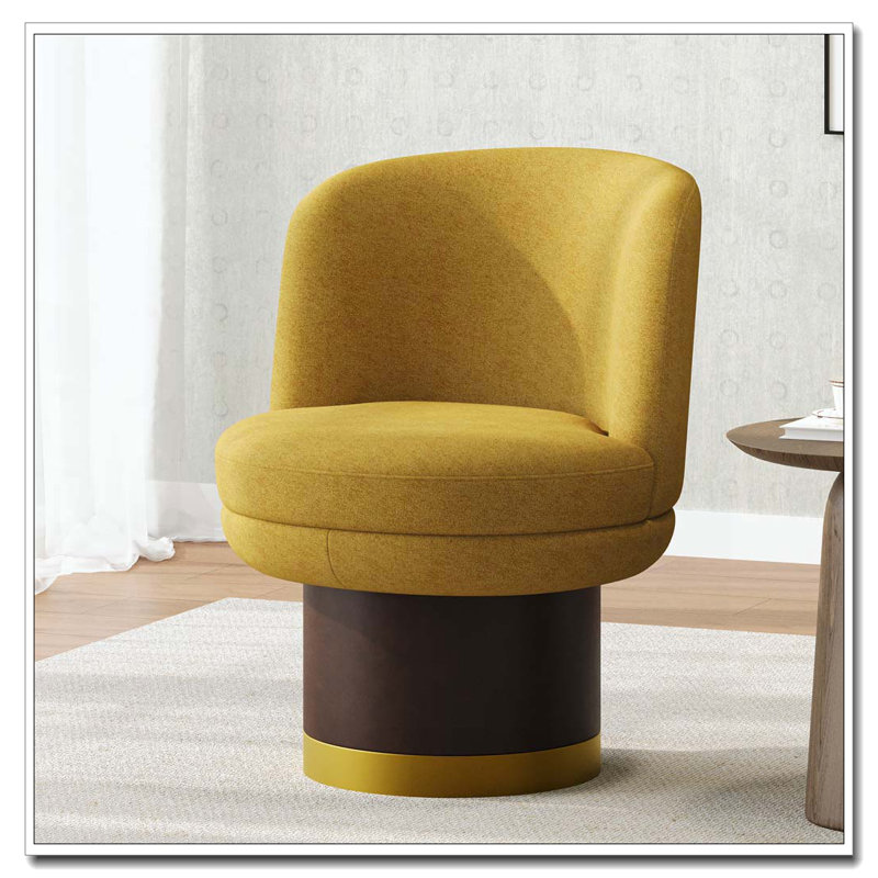 360°Swivel Accent Chair, Yellow