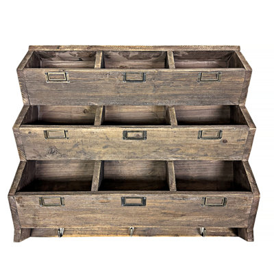 9 Cube Solid Wood Organizer Wall Shelf