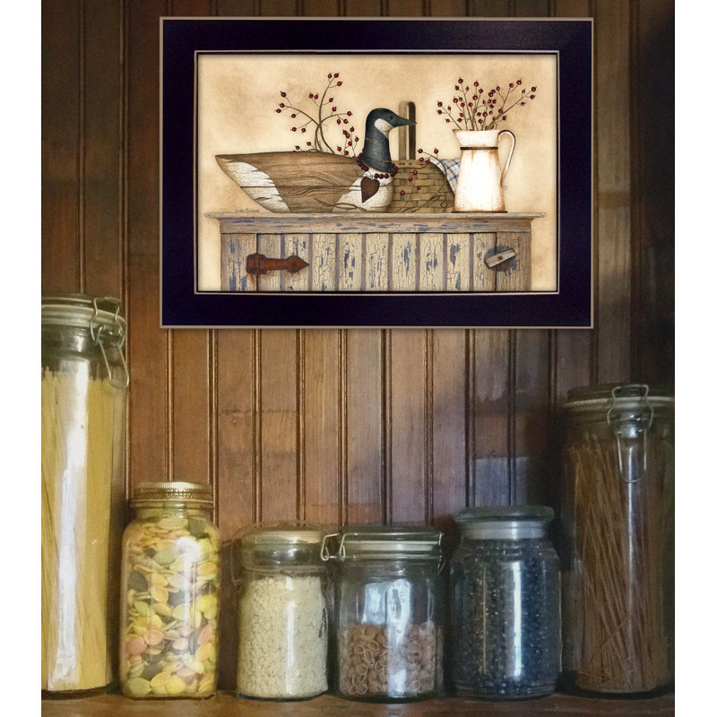 «Duck and Berry Still Life», art mural encadré pour salon, impression murale par Linda Spivey