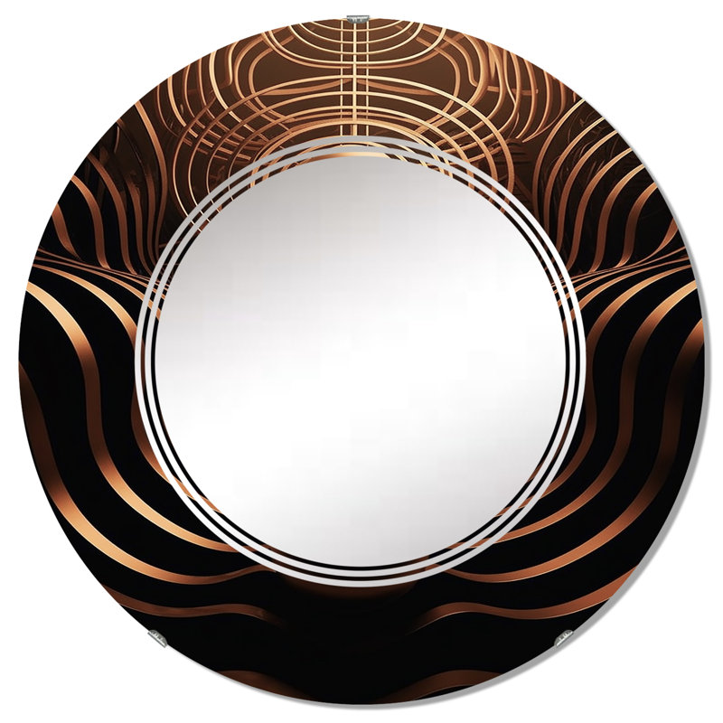 Jubilo - Miroir mural moderne rond, 32 po x 32 po