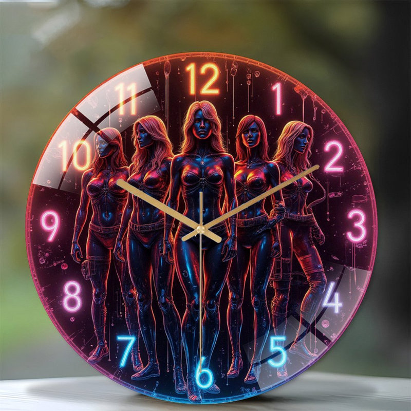 Horloge murale élégante à DEL avec design moderne avec art - horloge murale moderne en verre 12 po