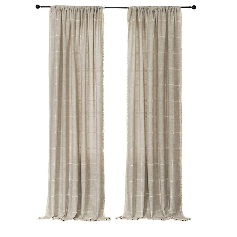 Linen Semi Sheer Sliding Panel Pair, 54" W x 96" L