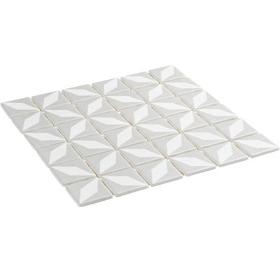 Moline 2 po x 2 po Carrelage mosaïque mural en verre à motif floral mat / brillant