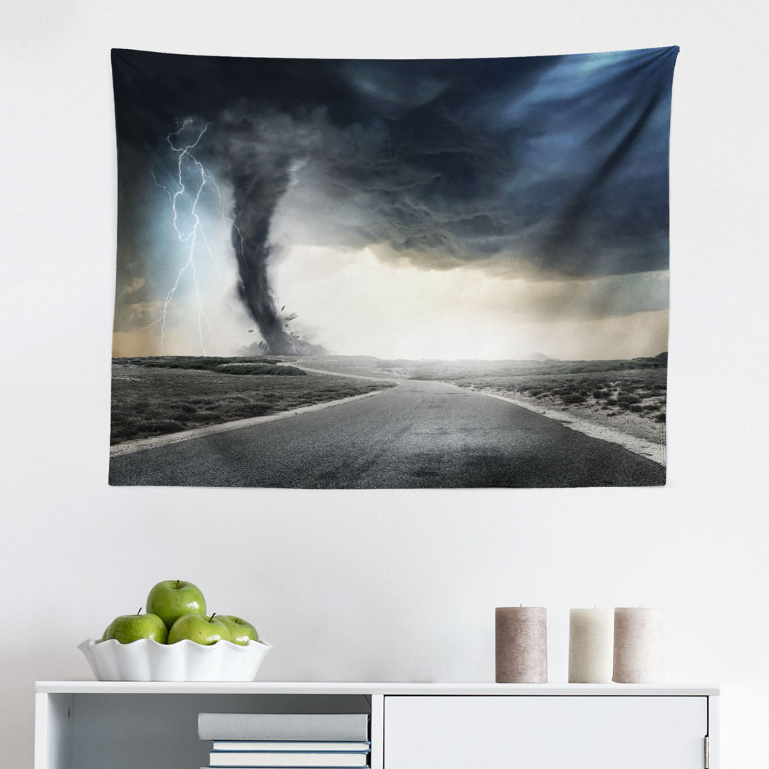 Wandteppich, Schwarz Tornado Trichter Gas, Natur, Grau