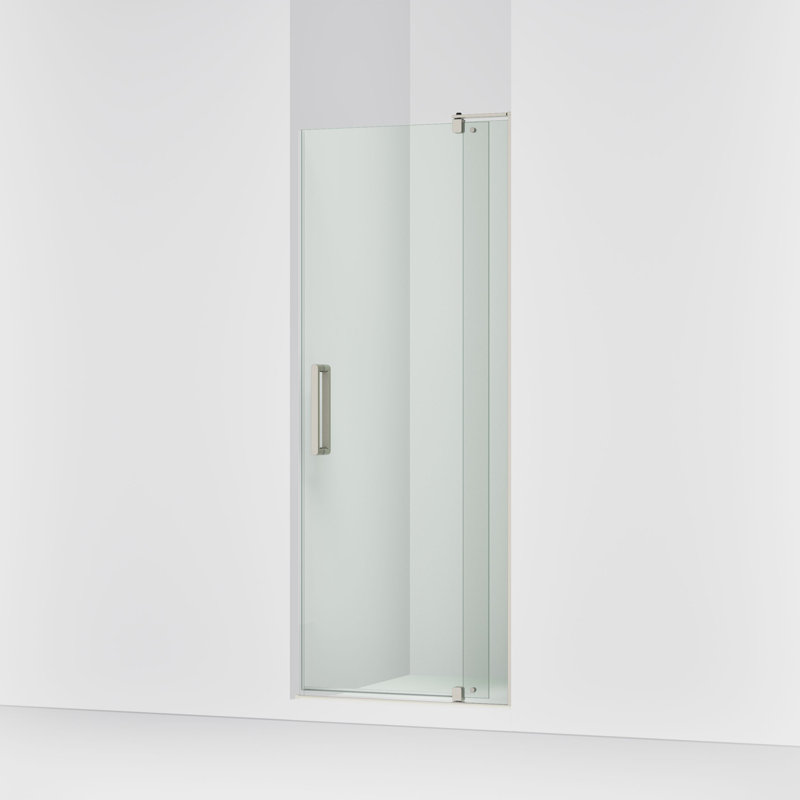 Revel 27.25'' x 74'' Pivot Shower Door with CleanCoat Technology, Anodized Brushed Nickel