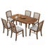  Ensemble de table de salle à manger extensible 7 pièces, couleur noyer-763878258
