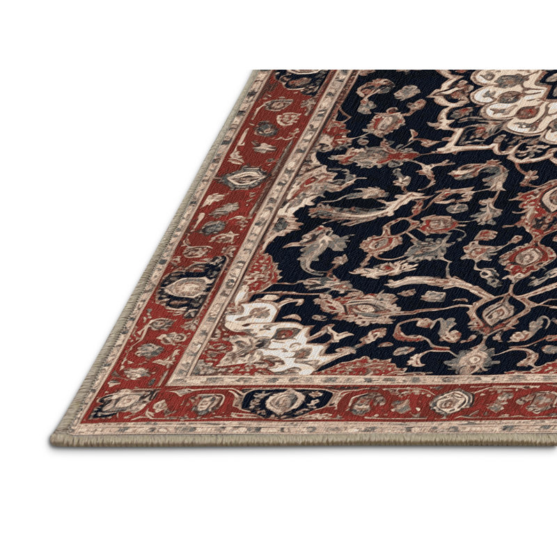 Tapis brun lavable à la machine, Rond 7 pi