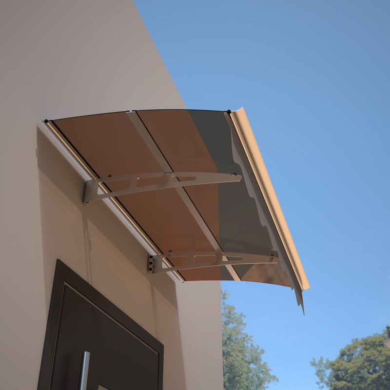 Door Window Canopy 59"X34" - Polycarbonate & Aluminum Heavy Snow Resistance Uv80+ Protection Shade Solid Rust- Uv50+