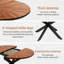 Table de salle à manger extensible ronde pour 4 à 6 personnes, plateau de table en bois massif et structure en métal, mobilier de salle à manger