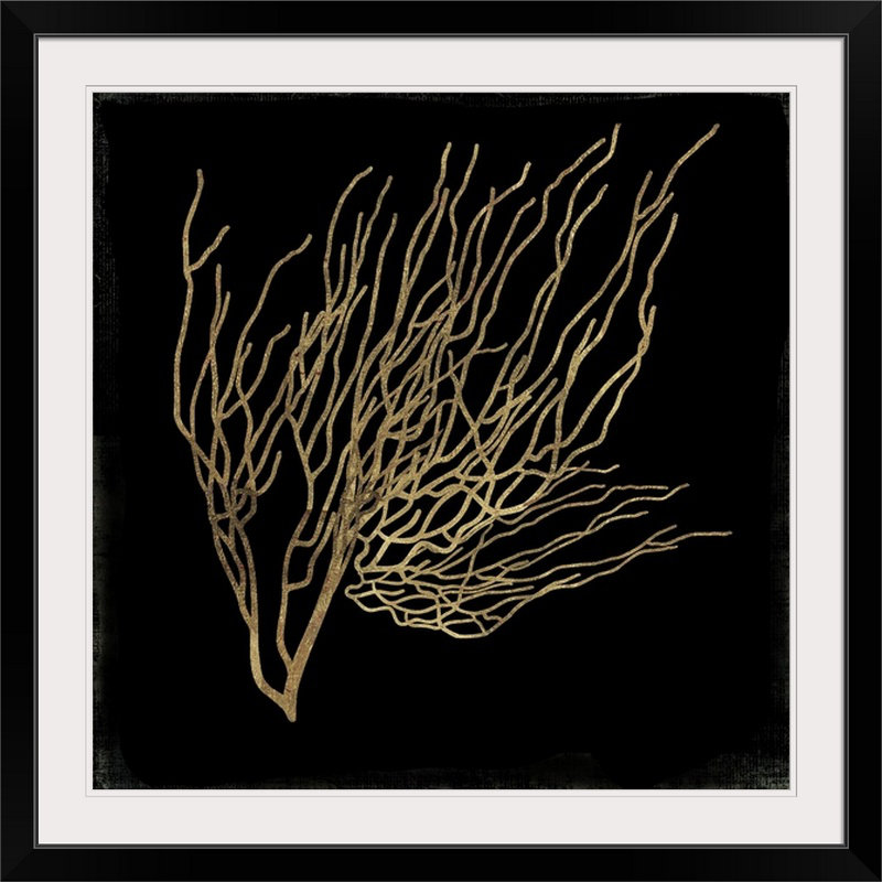 « corail i », impression, Cadre noir, H 24 po x l 24 po x P 1 po