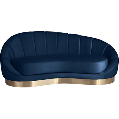 Shelly 79" Velvet Curved Loveseat