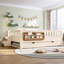 Lit plateforme double avec tablettes intégrées, escalier, rails de sécurité et lit gigogne-227401574-227401581