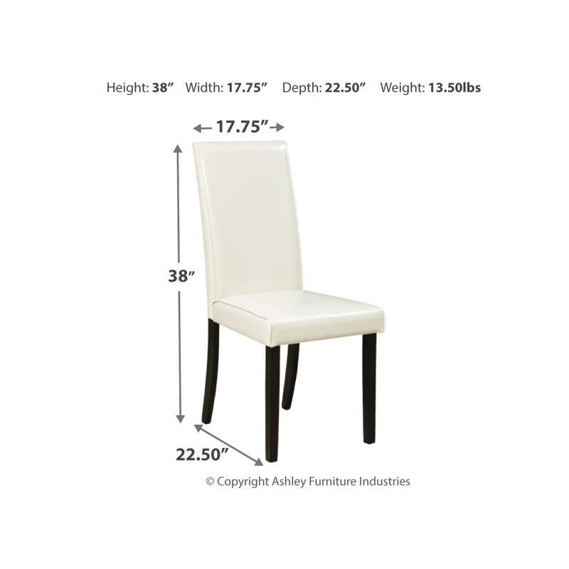 Tieren Faux Leather Upholstered Side Chair, Ivory