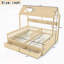 Lit plateforme simple double avec tablettes et tiroirs de rangement - bois massif, aucun sommier nécessaire-1439029675
