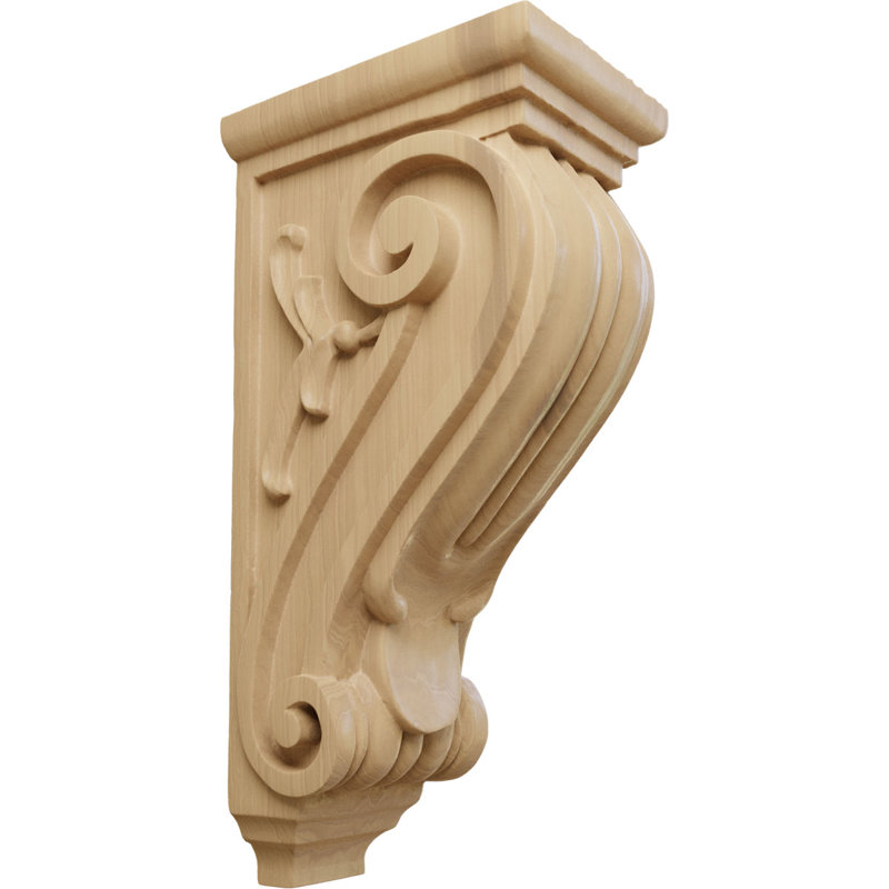 3 1/2"W x 4"D x 7"H Small Classical Corbel, Alder (6-Pack), Alder, 3.5-in. W x 4-in. D x 7-in. H