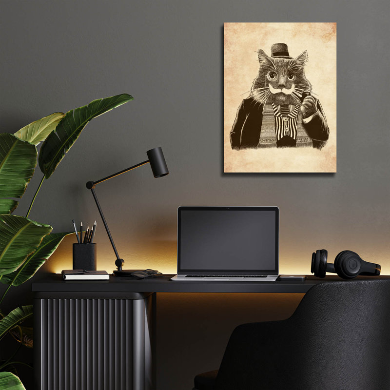 «Mustache Cat» par Tummeow, H 16 po x l 12 po x P 0,13 po