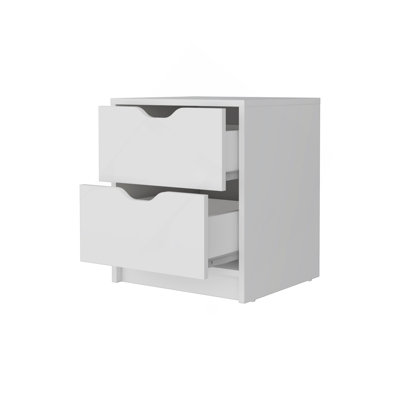White 2-Drawer Nightstand