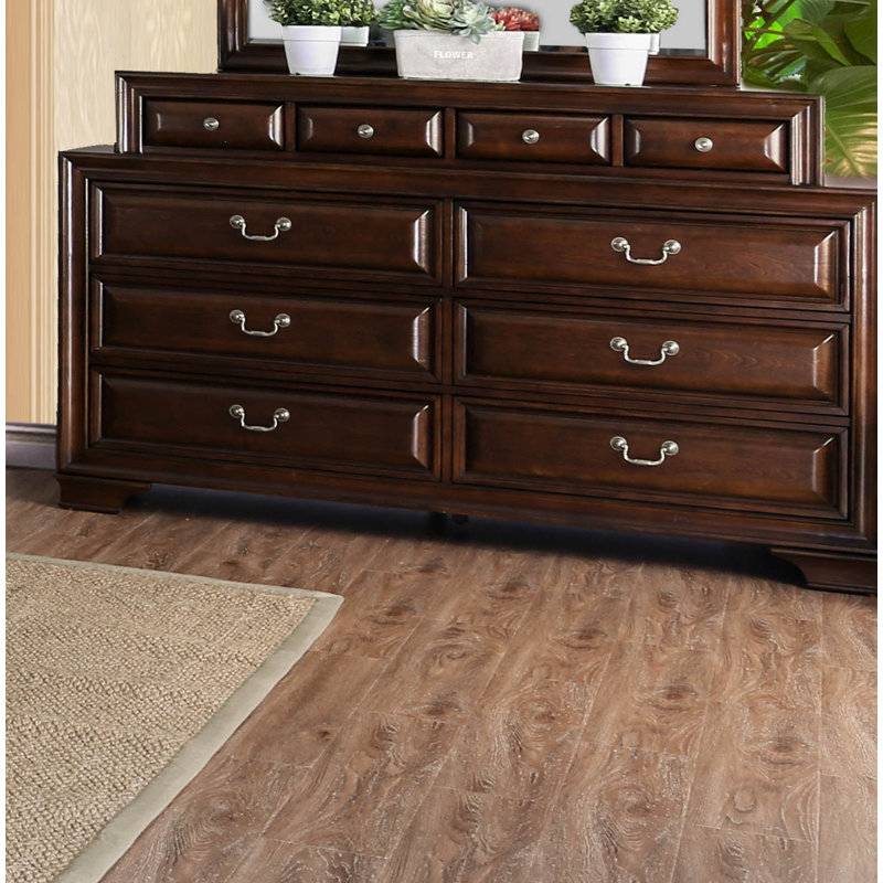 Goldene 66.5'' W 10 - Drawer Dresser, Brown Cherry