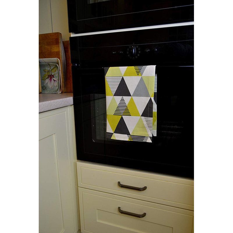 Amelia Cotton Jacquard Kitchen Towel, Ochre Yellow