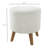 Round Storage Ottoman, Linen Fabric Foot Stool with Removable Top, Padded Seat, Small Foot Rest with Hidden Space and Wooden Legs for Living Room-658958023