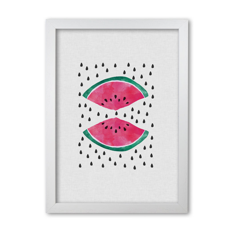 Watermelon Slices - Print, White Grain Frame, 42 cm H x 30 cm W x 5 cm D