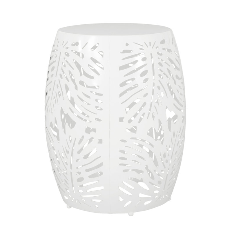 Metal End Table -Large （Only Include Table), White