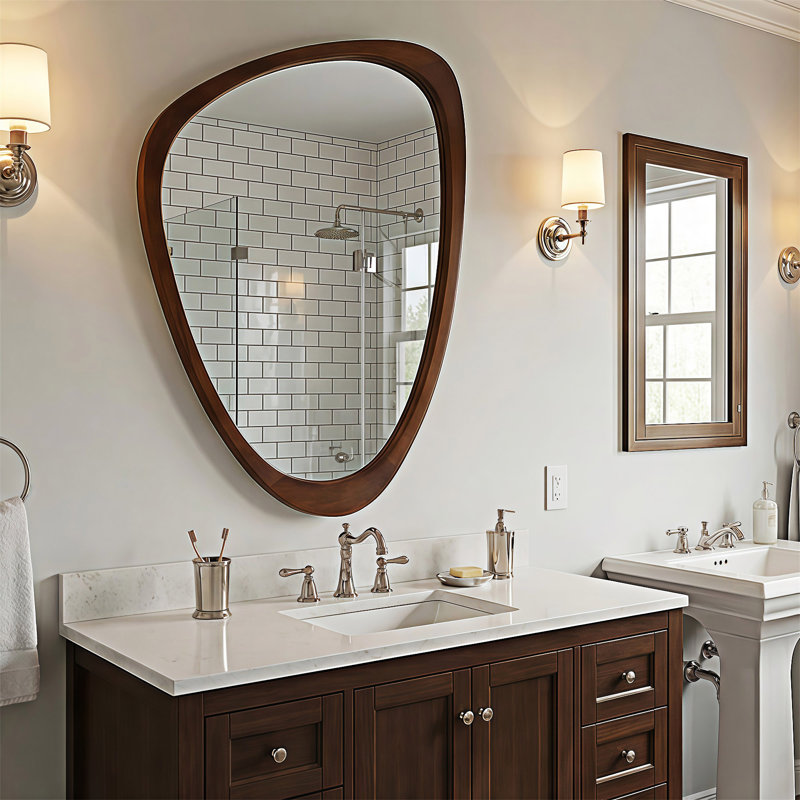 Miroir décoratif, Noir / noyer foncé, 30,01 po x 20,01 po
