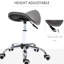 360-degree Swivel Pu Leather Saddle Stool, Adjustable Height, For Beauty Salons, Grey Hydraulic Spa Comfortable And Versatile, Salon Office Use