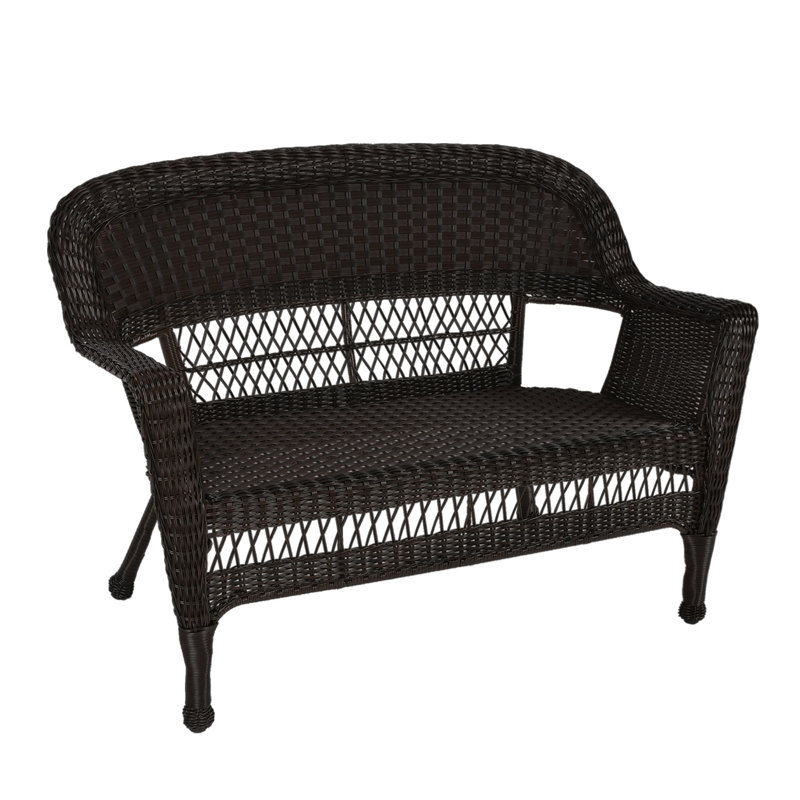 Karan 52'' Wide Metal Loveseat, Espresso