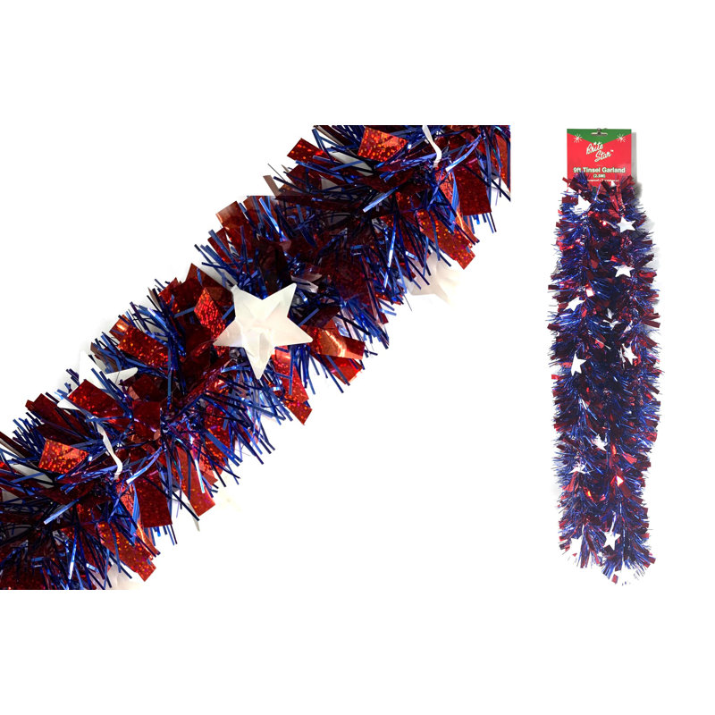 Guirlande multicolore, H 10 po x L 108 po x P 4 po, Rouge / bleu / blanc