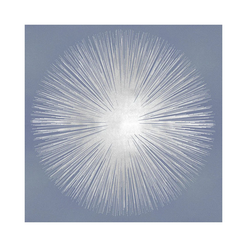 Silver Sunburst On Blue I by Abby Young - Wrapped Canvas Gallery-Wrapped Canvas Giclée, 93.98 cm H x 93.98 cm W x 1.91 cm D
