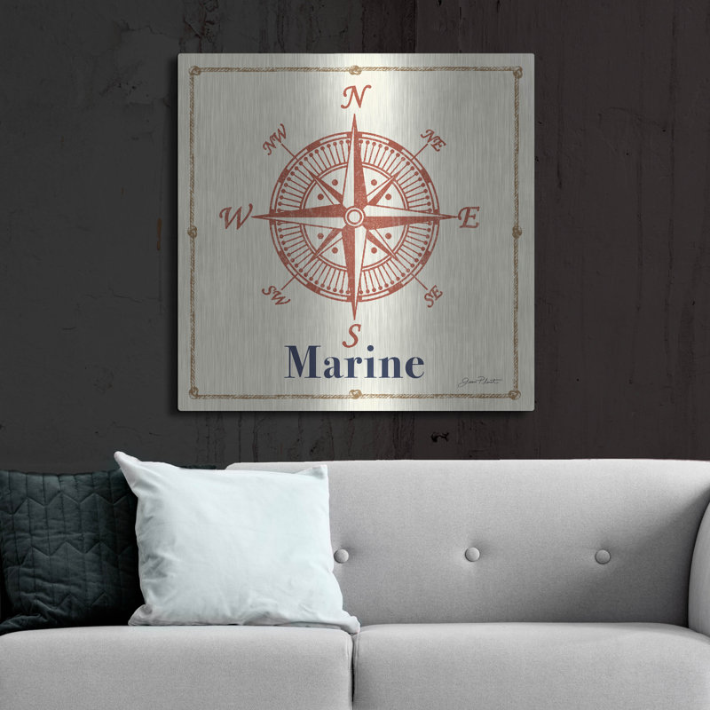 «Vintage Nautical Jp2754c» par Jean Plout, art mural en métal, H 36 po x l 36 po