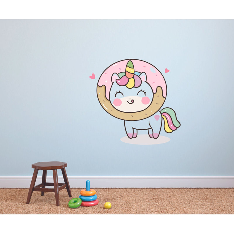Adhésif décoratif adorable californien, licorne arc-en-ciel, H 30 po x l 30 po