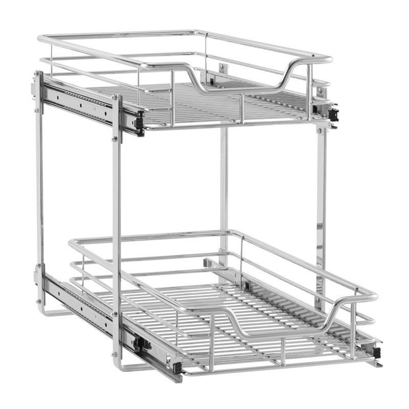 Organiseur à 2 niveaux, Chrome - non doublé, l 5 po