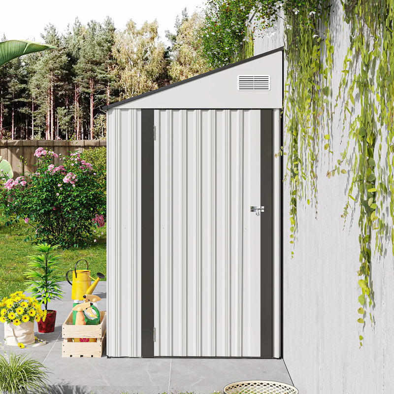 Petite remise de jardin en métal avec évents, Blanc