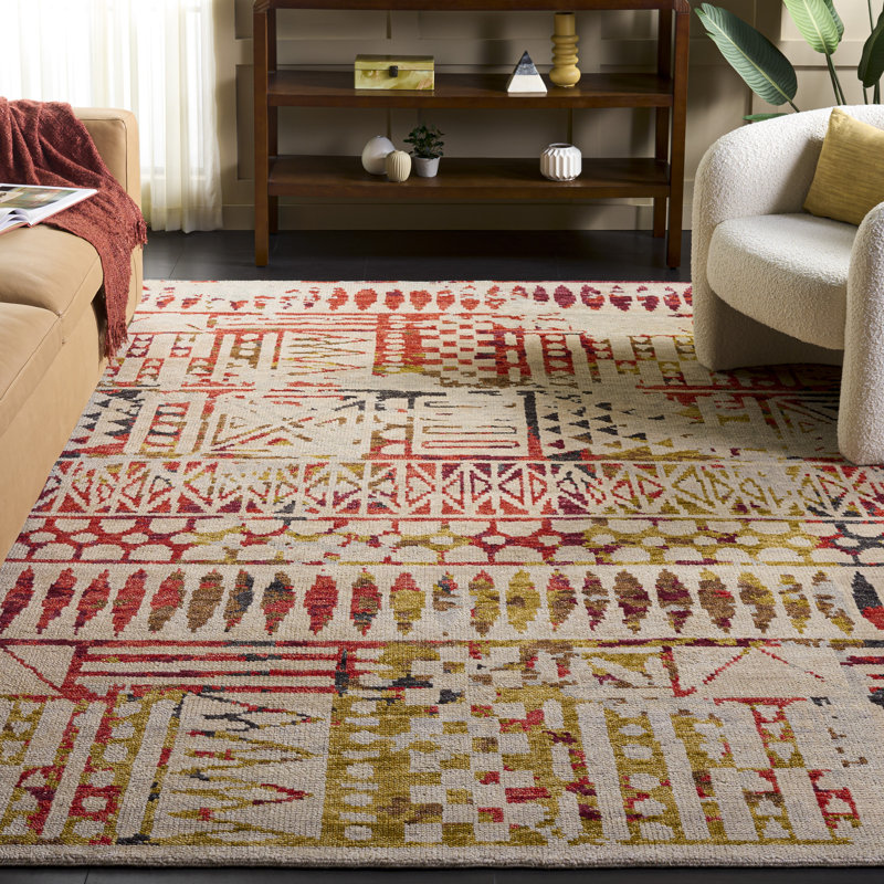 Samarkand 182 Area Rug In Red / Ivory, Rectangle 9' x 12'
