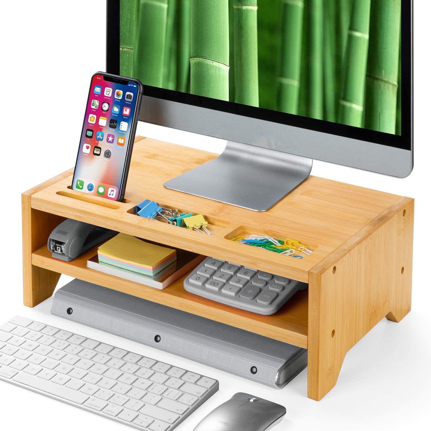  NOBLEWELL Computer Desk with Monitor Stand Storage