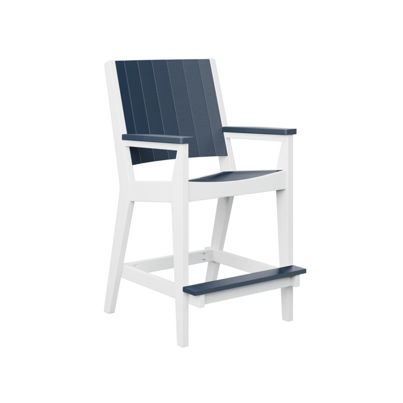 Berlin Gardens Mayhew Regular Top With White Base Chat Chair, Navy Blue, 25.5"