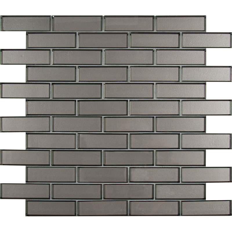 Subway 12 in. x 12 in. Glossy Glass Mosaic Wall Tile, Kavik