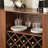 Modern Wavy Curve Sideboard with Wine Rack and Glassware Holder