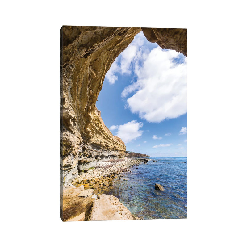 San Diego Sunset Cliffs Cave by Melanie Viola - Wrapped Canvas Print, 30.48 cm H x 45.72 cm W