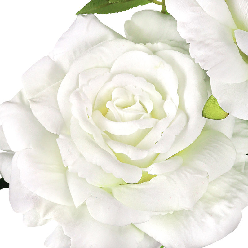 Artificial Rose Flower Spray, White