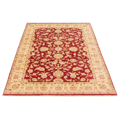 Tapis unique en laine noué à la main 6 pi 1 po x 9 pi 4 po nouvel âge Peshawar
