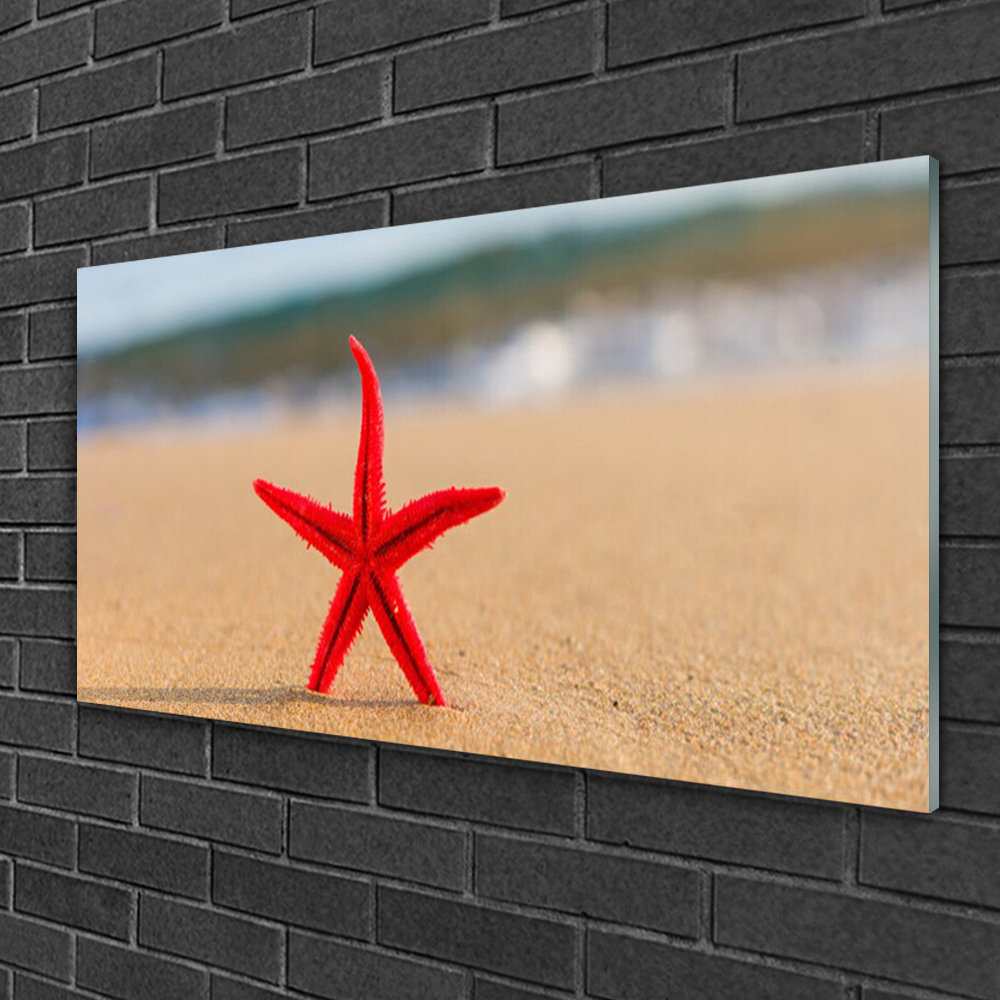 Glasbild Beach Starfish Art