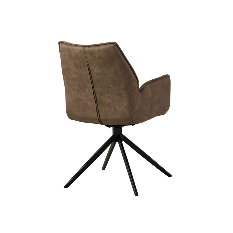 POLSTERSTÜHLE Polyester Blend Upholstered Metal Swivel Chair, Brown